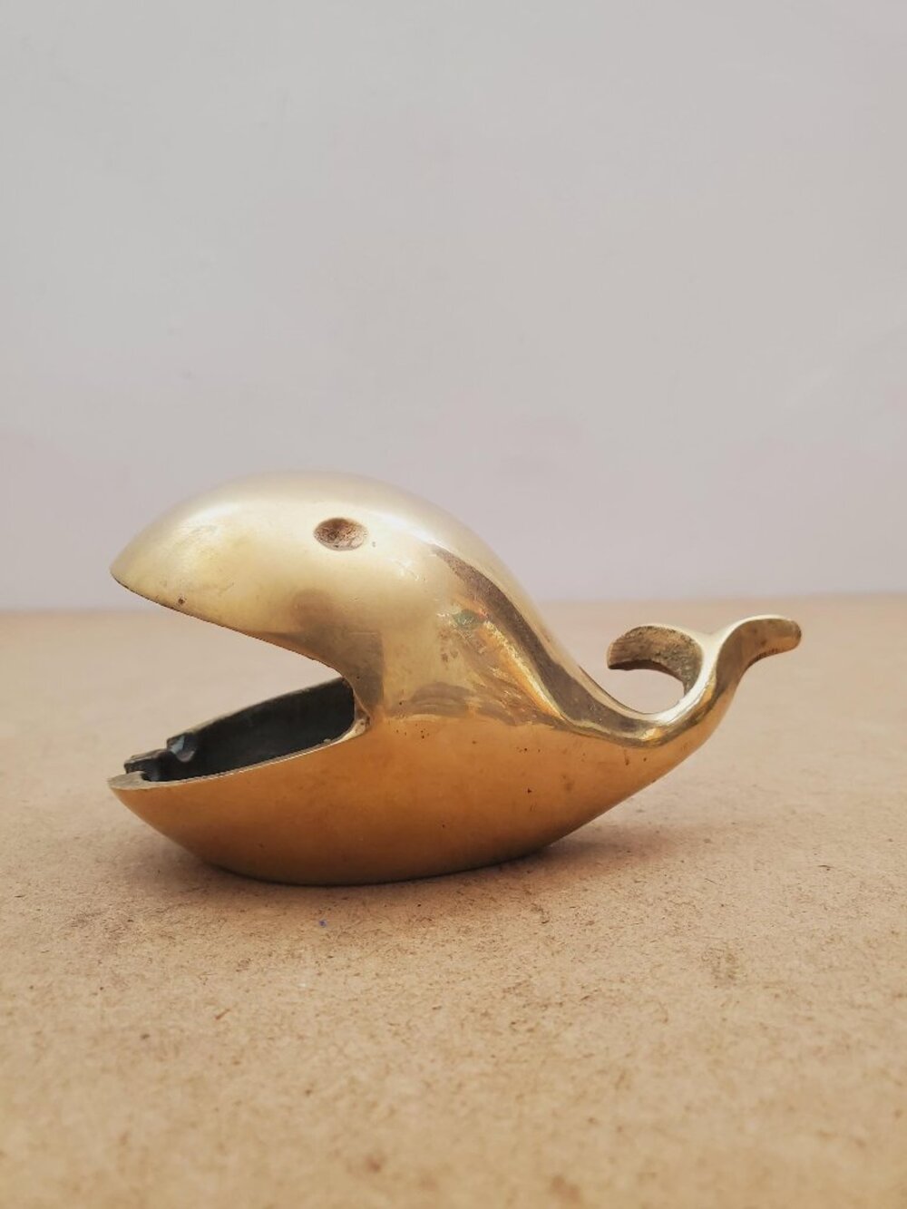 MCM Brass Whale | mid century gold accent home decor interior design 60s gift